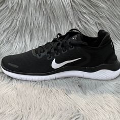 Black & White 942837~001 Black Running Shoes For Errands, Black Athleisure Sneakers With Cushioned Footbed, Black Athleisure Running Shoes With Round Toe, Black Casual Sneakers With Athletic Fit, Sporty Black Sneakers, Black Running Shoes With Athletic Fit For Jogging, Black Athletic Fit Low-top Sneakers, Black Athleisure Sneakers For Running, Sporty Black Sneakers For Running Errands