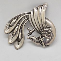 Viking Craft Rare Vintage Bird Brooch Signed Sterling Highly Detailed Bird Weighs 28 Grams 2 1/2 Inches X 2 1/2 Inches Bird Brooch, Vintage Birds, Vikings, Women Jewelry, Silver, Women Shopping, Black