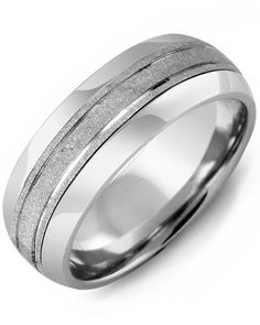 men's wedding band with white gold inlays