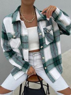 Giacca In Tweed, Winter Plaid, Plaid Coat, Sleeves Clothing, Oversized Jacket, Woolen Coat, Coat Outfits, Vintage Plaid, Plaid Jacket