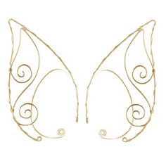 Intricate wire elf ears. Adjustable fitting that wraps around your ear. Very lightweight and secure fit. Comes in a pair.  DETAILS - comes in a pair - overall length is 3.5 inches - adjustable fit - lightweight and easy to wear - nickel and lead free - securely packaged in a signature gift box Wire Elf Ears, Ear Wraps, Elf Ear, Elf Ear Cuff, Elf Ears, Wrap Earrings, Ear Cuffs, Cuff Earrings, Ear Piercings