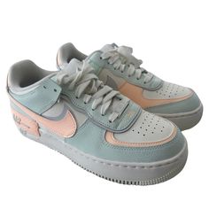 Nike Air Force 1 Platform Pastel Sneakers White Size 7.5 Women's Very Gently Used, Look Brand New. Customized Nike Air Force 1s, Platform Nike Shoes, Pastel Nike Lace-up Sneakers, Pastel Custom Sneakers For Streetwear, Custom Casual Pastel Sneakers, Pastel High-top Sneakers For Streetwear, Sporty Pastel Sneakers For Streetwear, Pastel High-top Custom Sneakers For Streetwear, Pastel Lace-up Custom Sneakers For Streetwear