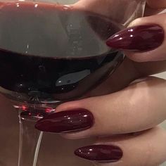 Glass Of Red Wine, Red Nail Polish, Red Nail, Nail Swag, Pretty Acrylic Nails, Nails Short, Nail Arts, Red Aesthetic