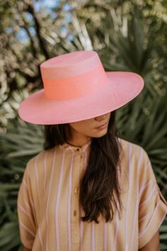 Pink straw, toquilla straw, boater hat, ribbon band, pink, summer hat, sustainable Elegant Flat Crown Hat, Formal Panama Hat With Flat Crown, Formal Panama Hat With Flat Crown For Spring, Formal Flat Crown Panama Hat For Spring, Elegant Spring Top Hat With Flat Crown, Formal Summer Hat With Flat Crown, Formal Summer Panama Hat With Flat Crown, Formal Flat Crown Panama Hat For Summer, Formal Boater Hat With Flat Brim For Spring