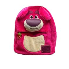 The Pixar Lotso Cosplay Plush Mini Backpack Is Made Of Plush With Vegan Leather (Polyurethane) Trim. Brand New With Tags Bag Dimensions: 9”W X 10.5”H X 4.5”D Plush With Vegan Leather Lc-A2 Features: Pixar Lotso Cosplay Plush Mini Backpack Adjustable Shoulder Straps Sturdy Metal Hardware Applique Embroidered Debossed Enamel Zipper Charm Details Condition: Pre-Owned Good “Never Been Used. Has Been Hanging On Wall Since The Moment It Was Received. Does Come From A Smoking Home (So Will Have Some St Character Style Standard Backpack For Travel, Character Style Travel Backpack, Character Backpacks For Disney Trips, Character Backpack For Disney Trips, Disney-themed Character Backpack, Disney Character Style Backpack, Pink Backpack For Disney Trips With Zipper Closure, Pink Character Bag For Disney Trips, Pink Character Bag For Everyday Use