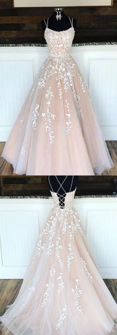 Champagne Prom Dress Long, Lace Long Prom Dress, Champagne Prom Dress, Trendy Prom Dresses, Winter Formal Dresses, Gaun Fashion, Tulle Evening Dress, Cute Prom Dresses, Pretty Prom Dresses