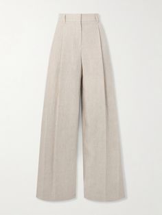 Brunello Cucinelli always harmonizes comfort and elegance. These pants are tailored from breathable linen and have a partially elasticated waistband for flexibility. The sharp pleats enhance the wide shape of the legs. Wear yours with a simple tank or polished blazer. Flat Dress Shoes, Floral Dresses Short, Dress Flats, Wide Leg Linen Pants, Swimsuit Dress, Pleated Pants, Tailored Pants, Wide Pants, Striped Linen