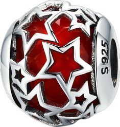 Red Star-shaped Sterling Silver Jewelry, Red Star Shaped Sterling Silver Jewelry, Red Sterling Silver Star-shaped Jewelry, Fake Diamond, Women Bracelets, Bracelet Pandora, Pandora Bracelet Charms, Pandora Bracelets, Red Crystals