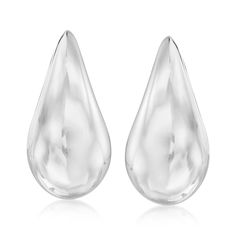 Ross-Simons - Sterling Silver Large Teardrop Earrings. Major trend alert: it's all about the teardrops. These glossy sterling silver earrings take a flattering silhouette and elevate it with a liquid-like sheen to create a must-have style in a large 1 1/4" long size. Post/clutch, sterling silver large teardrop earrings. Hypoallergenic Sterling Silver Teardrop Drop Earrings, Elegant Nickel-free Sterling Silver Teardrop Earrings, Traditional Nickel-free Sterling Silver Teardrop Earrings, Nickel-free Silver Plated Teardrop Earrings, Modern Nickel-free Sterling Silver Teardrop Earrings, Teardrop Earrings, Sterling Silver Earrings, Silver Earrings, Take A