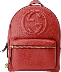 Gucci Backpack Bag, Designer Gucci Leather Backpack, Designer Gucci Leather Travel Backpack, Gucci Leather Backpack For Travel, Classic Gucci Backpack For Travel, Classic Gucci Travel Backpack, Gucci Leather Backpack For Daily Use, Gucci Backpack For Daily Use, Designer Red Backpack