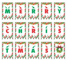 christmas banner set with letters and decorations