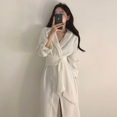 Minimalist Autumn, Belted Wrap Dress, Christmas Dress Women, Loose Dresses, Pantsuits For Women, Belted Shirt Dress, Long Shirt Dress, Party Dress Long, White Shirt Dress