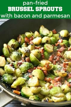 pan fried brussel sprouts with bacon and parmesan