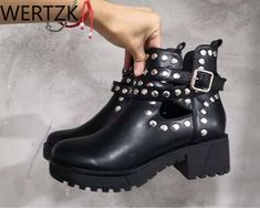 Shipping: Worldwide Express Shipping AvailableDelivery time: 7-15Days Fast ShippingReturns: Fast refund, 100% Money Back Guarantee.Brand Name: WertzkBoot Type: Chelsea BootsShaft Material: PUOutsole Material: RubberUpper Material: PUOrigin: Mainland ChinaSeason: Spring/AutumnInsole Material: LatexHeel Type: Square heelLining Material: PUBoot Height: ANKLEItem Type: BootsFashion Element: RivetDepartment Name: AdultToe Shape: Round ToeHeel Height: Med (3cm-5cm)With Platforms: YesPlatform Height: 0 Winter Platform Martin Boots For Concerts, Winter Concert Platform Martin Boots, Punk Style Martin Boots With Pointed Toe For Fall, Punk Style Pointed Toe Martin Boots For Fall, Gothic Round Toe Boots For Spring, Gothic Spring Boots With Round Toe, Alternative Winter Martin Boots With Platform, Alternative Style Winter Platform Martin Boots, Alternative Winter Platform Martin Boots