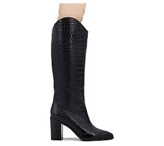 The Janda western-inspired boot brings modern appeal to a sleek silhouette which is highlighted by a pointed toe and block heel. From BCBGeneration. Heeled Boots, Block Heels, Fashion Shoes, Ankle Boot, Shoe Boots, Sleek, Bring It On, Boots, Heels