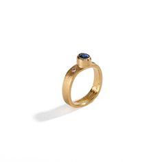 22K yellow gold, cobalt blue spinel .72cts total weight, 2 champagne diamonds • Size 6.75 (51.21 mm) inside circumference • 0.18" (4.57mm) band width • 0.27" (6.86mm) length of stone • 0.23" (5.84mm) width of stone • One of a kind Timeless Gold Sapphire Ring With Single Cut Diamonds, Brilliant Cut Sapphire Birthstone Ring In Yellow Gold, Yellow Gold Sapphire Birthstone Ring With Brilliant Cut, Gold Tanzanite Birthstone Ring For Anniversary, Gold Sapphire Ring With Oval Tension Setting, Gold Sapphire Ring With Tension Setting And Oval Shape, Timeless Gold Sapphire Ring, Oval Yellow Gold Sapphire Ring With Single Cut Diamonds, Heirloom Gold Sapphire Diamond Ring