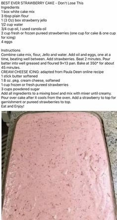 a pan filled with pink cake batter sitting on top of a counter