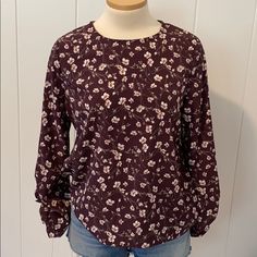 Nwt- Cute Blouson Sleeve Top Black Peasant Top, Lace Peplum Blouse, Blouson Sleeve, Nightwear Women, Yellow Shirts, Leopard Print Blouse, Tie Blouse, Floral Print Tops, Flowy Tops