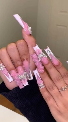 Makeup Nails Designs, French Tip Acrylic Nails, Exotic Nails