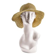 Crocheted Straw Hat with Bow - Packable Sun Hat | Signals Trendy Packable Sun Hat With Curved Brim, Gold Short Brim Sun Hat For Beach, Trendy Packable Bucket Sun Hat, Packable One Size Fits Most Bucket Straw Hat, Adjustable Gold Sun Hat For Summer, Adjustable Gold Hats For Vacation, Adjustable Gold Hat For Vacation, Adjustable Gold Summer Sun Hat, Chic Gold Adjustable Sun Hat