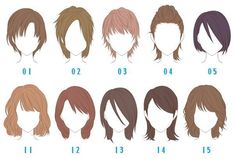 an image of different hairs styles