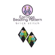 the logo for earrings beading pattern brick stitch, featuring an image of two parrots