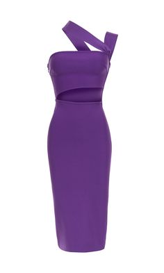 The BELLA DRESS is an elegant and daring addition to any wardrobe! This gorgeous purple dress features a figure-hugging bandage fabric, a cut-out front cleavage, and is sure to turn heads. Make a statement and look spectacular in the BELLA DRESS! Vibrant purple Luxe stretch bandage Cut-out front cleavage Invisible back zipper asymmetrical design Midi dress Dry clean only Imported Designed in USA Model wears a size Small Model is 5'7" tall and weights 140 Lbs Casablanca Dress, Bella Dress, Lace Crafts, 140 Lbs, Purple Midi Dress, Vibrant Purple, Oversized Blazer, Stretch Satin, Asymmetrical Design