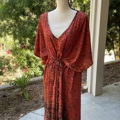 It Doesn’t Get Any Easier Than This One-Piece Dressing Caftan From Karma Highway. One Size Means It Fits Almost Everyone, Just Cinch The Waist Or Leave It Loose And Easy. With A Bandeau Or Tank Underneath, Or As A Classy Swimsuit Coverup, You Can Wear This Just About Anywhere. This Is A Beautiful Deep Melon Color. Classy Swimsuit, Piece Dressing, Bandeau Bra, Dress Maxi, Cover Up Dress, Bra Tops, Melon, Colorful Dresses, Cover Up