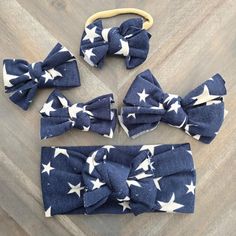 END OF SUMMER SALE  $10 each or 3 for $25  Piggy's- set of two 3" bows on clippy's  Chunky- 5" bow on a clippy  Tiny- 4" bow on a nylon band  Sweety- 5" bow on a fabric headband *Preemie, 0-6m, 6-12m, 12-18m, 18-24m End Of Summer Sale, Fabric Headbands, Turbans, End Of Summer, Hair Accessories Headbands, Baby Headbands, Summer Sale, Bleu Marine, Bathing Beauties