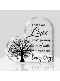 Heartfelt Memorial Keepsake – This acrylic heart-shaped plaque serves as a meaningful tribute to honor the memory of a loved one, offering comfort and a lasting reminder of their presence in your heart.

Elegant and Timeless Design – Measuring 6 x 6 inches, this beautifully crafted heart keepsake features a simple yet elegant design that fits seamlessly into any décor, making it a subtle yet powerful way to commemorate loss.

Premium Acrylic Material – Made from high-quality, durable acrylic, this memorial plaque is designed to last, providing a clear and enduring display that can be cherished for years as a symbol of remembrance.

Thoughtful Sympathy Gift – Perfect as a condolence gift for someone grieving the loss of a loved one, this heart-shaped plaque offers comfort and compassion, sh Memorial Crafts For Loved Ones, Memory Of A Loved One, Memorial Decals, Memorial Ideas, Condolence Gift, I Love My Dad, Memorial Plaque, Memorial Keepsakes, Art Party