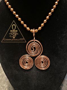 BALANCE: AMPLIFICATION: CONNECTION: STRENGTH: TRANSFORMATION: HEALING: GROUNDING This Triskelion pendant was designed using copper wire. Augusta Ga, Copper Wire, Pendant Necklaces, Necklace Etsy, Jewelry Necklace Pendant, Beauty Book, Accessory Gift, Jewelry Necklaces, Copper