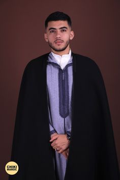 Handcrafted Moroccan Hooded Cloak Traditional Wool Cloak - Etsy Egypt Traditional Black Shawl Outerwear, Traditional Black Winter Outerwear, Wool Cloak, Poncho Winter, Winter Overcoat, Long Cape, Hooded Cloak, Long Winter, Adult Costumes