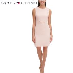 Gorgeous New With Tags Tommy Hilfiger Dress. Scuba Crepe Sheath Dress In Pink. Gold Toned Hardware. Zippered Back. Very Tailored Looking. Size Is 2. Lined Interior. 16.5” Ptp 38” Length Tommy Hilfiger Pink Spring Dresses, Feminine Sheath Dress For Office, Feminine Sheath Dress For Workwear, Fitted Tommy Hilfiger Sheath Dress, Tommy Hilfiger Fitted Sheath Dress, Fitted Sleeveless Tommy Hilfiger Dress, Tommy Hilfiger Knee-length Mini Dress For Work, Fitted Knee-length Tommy Hilfiger Dress, Tommy Hilfiger Fitted Sleeveless Dress