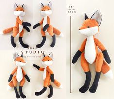 an image of stuffed animals made to look like foxes