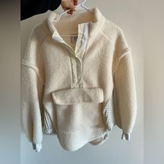 Cream Fleece From Urban Outfitters. Brand New Cozy Cream Fleece Tops, White Sherpa Fleece Jacket With Pockets, Casual Sherpa Fleece Jacket In Cream, Casual Cream Sherpa Fleece Jacket, Comfy Cozy Fit White Outerwear, White Cozy Fit Tops For Cold Weather, Cozy Fit White Top For Cold Weather, Cozy Fit White Tops For Cold Weather, White Tops For Cold Weather