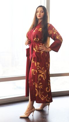 Long red kimono dress Elegant Long Red Robe, Elegant Gold Kimono, Red Elegant Long Sleeve Robe, Elegant Long Sleeve Red Robe, Elegant Red Long Sleeve Robe, Elegant Long Sleeve Gold Robe, Elegant Gold Robe, Elegant Red Kaftan With Kimono Sleeves, Grey Abaya