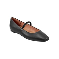 The indigo rd NELSAN has a unique elastic mary jane strap for instant fit and a trendy square toe. Perfect to add fun to any outfit! Size: 9.5.  Color: Black.  Gender: female.  Age Group: adult. Women's Slip On Shoes, Pointy Toe Flats, Womens Ballet Flats, Ballet Flat Shoes, Knitting Women, Ballet Flat, Casual Shoes Women, Leather Slip Ons, Slip On Shoes