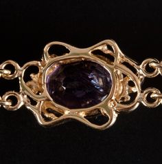 14k Yellow Gold Large Oval Amethyst Bracelet 30.0ctw 25.8g 6.5" LengthMetal Information: 14k Yellow GoldTotal Weight: 25.8gBracelet Width: 14mmBracelet Length: 6.5"Stone InformationMain StoneGem Type: AmethystShape: Oval (13mm x 10mm)Color: PurpleClarity/Quality: ACarat Weight: 5.0ctNumber of Stones: 6Total estimated ctw (carat total weight): 30.0ctwEstimated Retail Price: $3390.00OUR PRICE: $2710.0044977 Formal Purple Oval Cabochon Jewelry, Formal Amethyst Oval Cabochon Jewelry, Formal Amethyst Jewelry, Oval Cabochon, Oval Gold Gemstone Bracelet For Formal Occasions, Oval Gold Bracelet With Gemstone For Formal Occasions, Formal Oval Gold Bracelet With Gemstones, Formal Oval Gold Gemstone Bracelet, Gold Amethyst Bracelets For Formal Occasions, Luxury Amethyst Bracelets For Formal Occasions