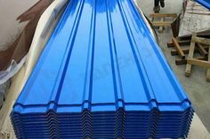 Blue Color Corrugated Steel Sheet Skin Vitamins, Corrugated Iron, Box File, Building House Plans Designs, Building House, Iron Sheet