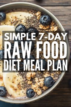 If you're looking for an easy meal plan to help with your health and weight loss goals, this 7-day raw food diet plan is for you! Raw Food Diet Plan, Meal Plan For Beginners, Raw Vegan Diet, Breakfast Low Carb, 7 Day Meal Plan, Easy Meal Plans, Raw Diet, Makanan Diet, Raw Food Diet