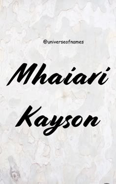 the title for an upcoming novel,'maaiu kayson '