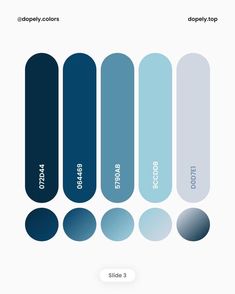 the different shades of blue are shown in this diagram