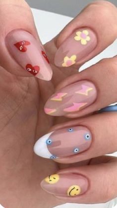 Funky Nail Art, Nail Art For Beginners, Colorful Nails, Orange Nails, Dope Nails