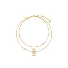 LOUIS VUITTON® - Lady Lv Necklace - Gold Tiffany And Co Dainty Necklace, Lv Necklace, Chanel Charms, Gold Jewellery Necklace, Louis Vuitton Necklace, Louis Vuitton Jewelry, Stylish Glasses, Gold Jewelry Necklace, Gold Necklace Women