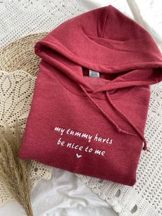 My tummy hurts - sweatshirt | embroidered sweatshirt for women | chronic illness awareness | cute funny sweatshirt. SIZE Unisex size My Tummy Hurts Sweatshirt, Casual Personalized Cotton Hoodie, Casual Cotton Hoodie Personalized, Casual Cotton Hoodie With Custom Text, Chronic Illness Humor, Illness Humor, My Tummy Hurts, Tummy Hurts, Funny Gifts For Her