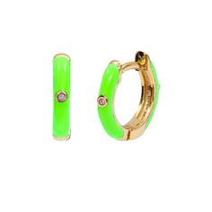 hunter green and luscious pink are a match made in heaven in these eclectic statement earrings. Mix them and match them to create your own color combo, or to add some color to your ear stack! DETAILS & SIZE Sold as a pair Composition: 18k gold or silver plated over copper, CZ stones Measurements: hoops: 12mm Hinged hoops with a secure snap post closure Read about how to care for your jewelry here. Shop the Ear Bar to start your ear stack! Ear Bar, Zircon Earrings, A Match Made In Heaven, Women Crossbody Bag, Ear Stack, Match Made In Heaven, Korean Fashion Women, Colorful Earrings, Made In Heaven