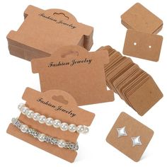 the package includes bracelets, hair clips and earring cards for women to wear on their wedding day