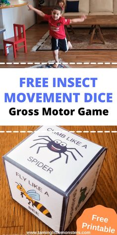 the free insect movement dice gross motor game