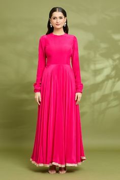 Pink padded gown with churidar sleeves. Comes with a floral and thread hand embroidered jacket. - Aza Fashions Churidar Sleeves, Gown With Jacket, Pink Gowns, Ladies Gown, Gowns Online, Embroidered Jacket, Churidar, Jacket Women, Aza Fashion