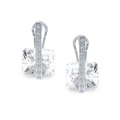 These enthralling stud earrings feature stunning rectangular cz stones set under a sparkling, clear cz accent bar for added luster. Fit for royalty, these stunning studs showcase art deco insured style are a perfect option for a birthday. Patriotic Jewelry, Engraved Earrings, Boys Jewelry, Prom Earrings, School Jewelry, Leaf Jewelry, Engraved Bracelet, Initial Jewelry, Valentines Jewelry